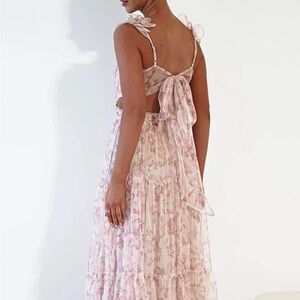 Oh Hello Floral Dress - Pastel colors Medium tie top. Spaghetti straps